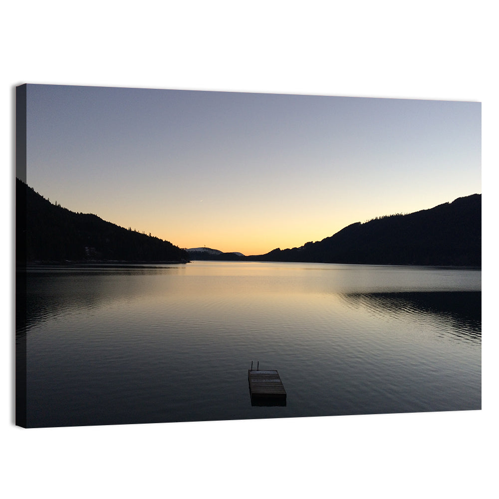 Lake Cushman Dock at Dusk Wall Art