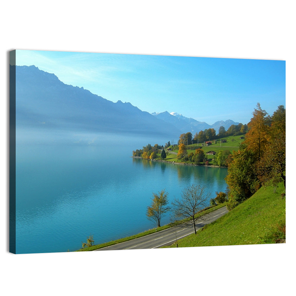 Lake Brienz Misty Shoreline Wall Art