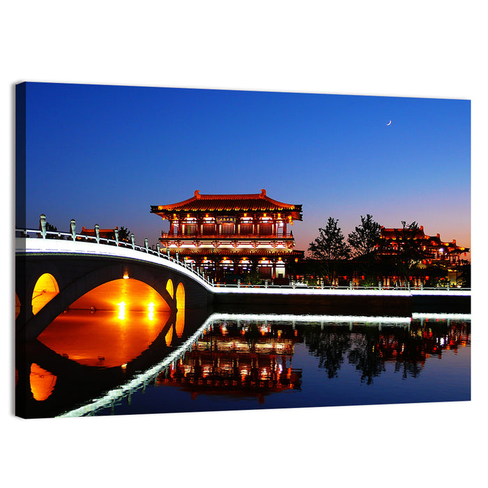 Tang Paradise Nightscape Wall Art as a canvas print