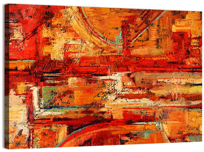 Vibrant Impasto Color Blocks Wall Art as a canvas print