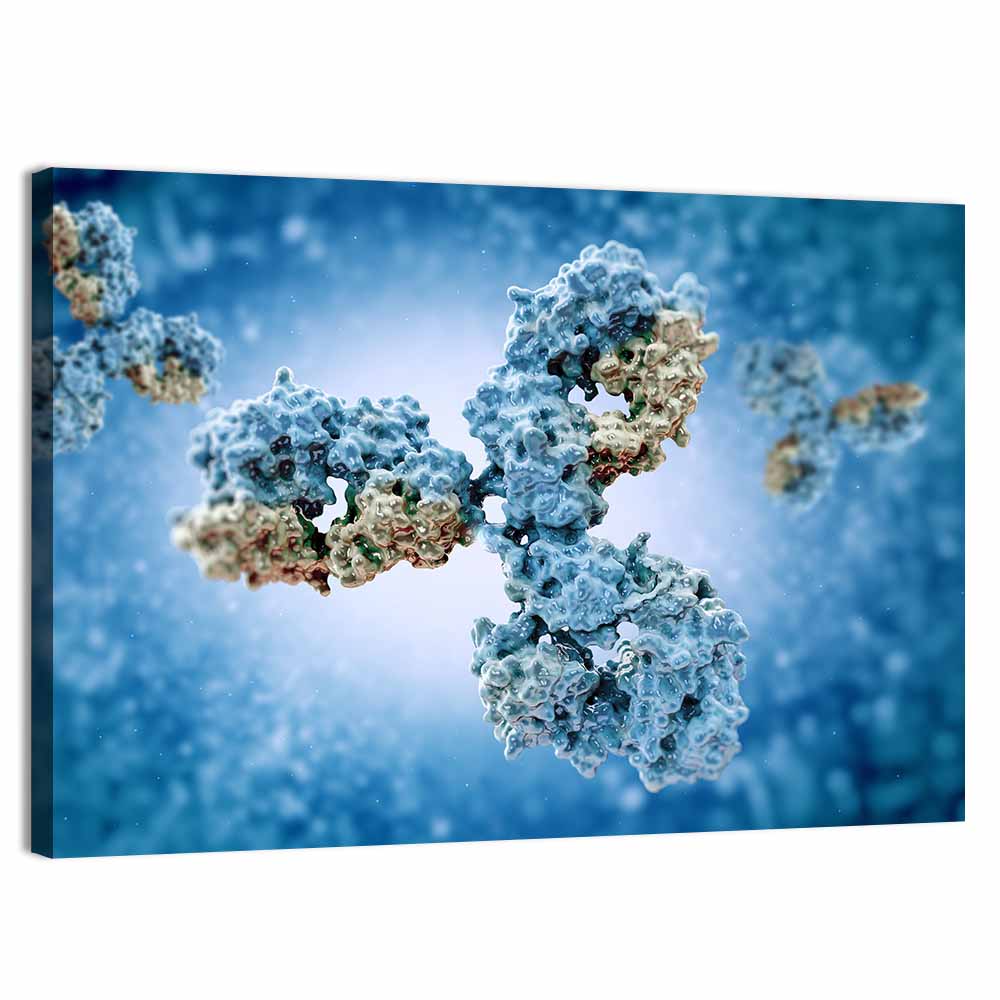 Y-shaped Antibody Illustration Wall Art