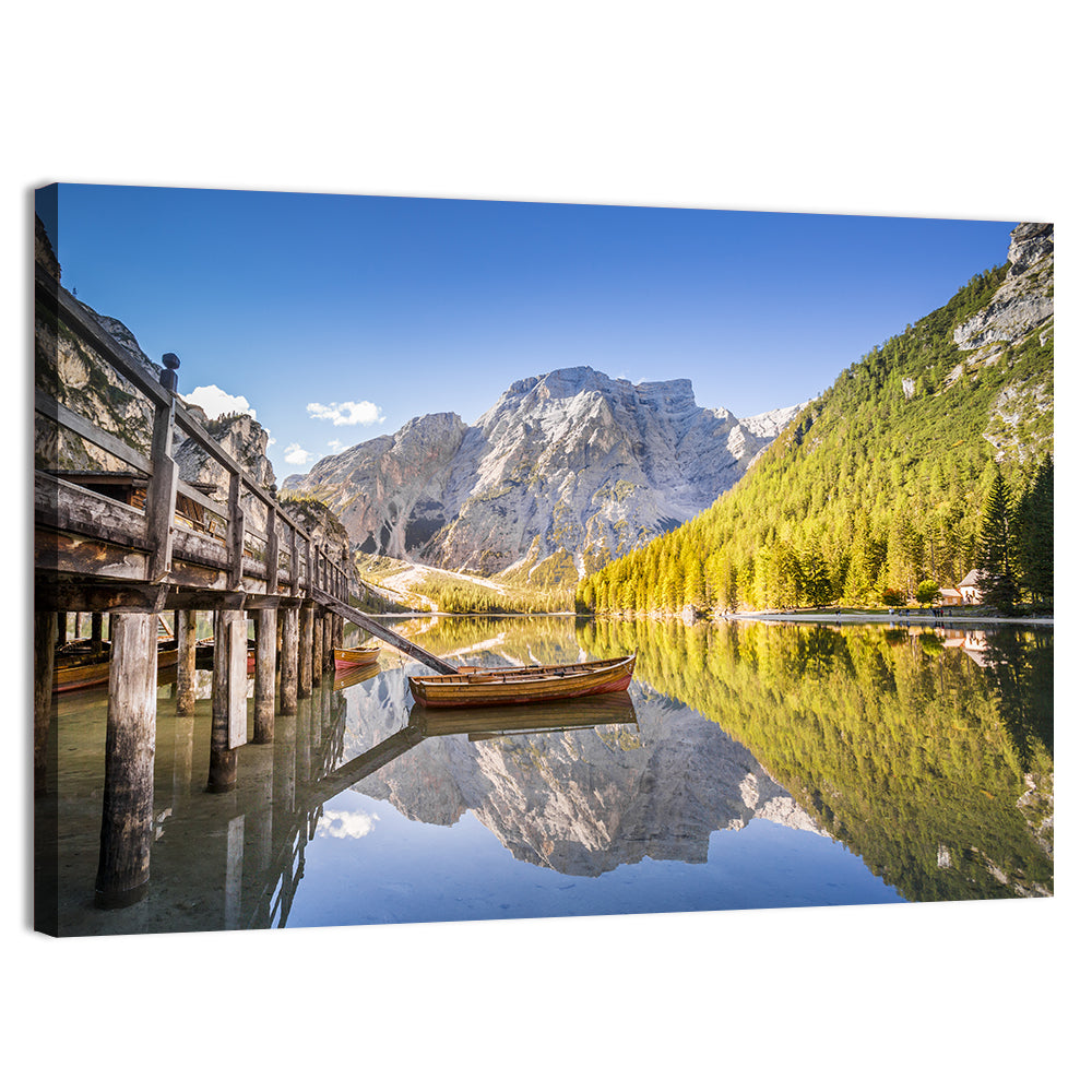 Lago Di Braies Pier Wall Art