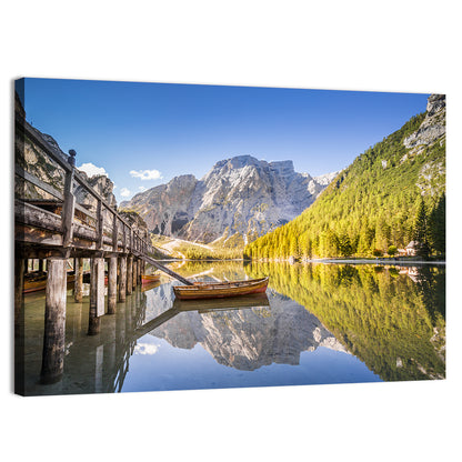 Lago Di Braies Pier Wall Art