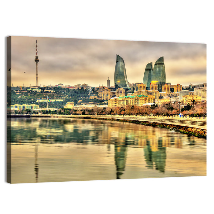 Baku Reflection Wall Art as a canvas print