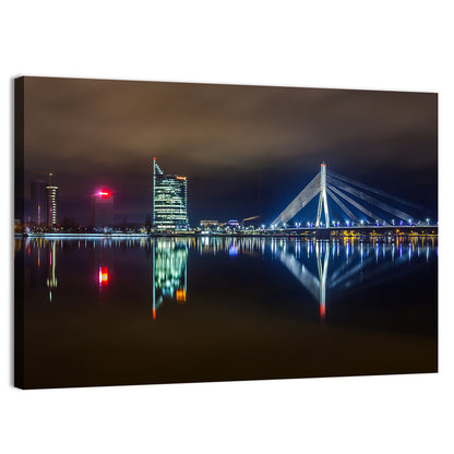 Vanšu Bridge Night Skyline Wall Art