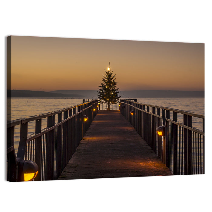 Skaneateles Lake Pier Wall Art as a canvas print