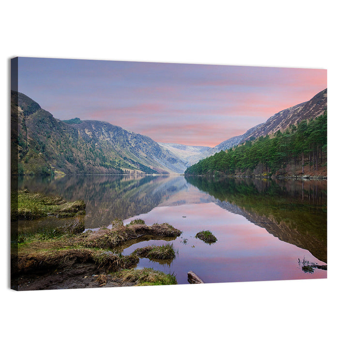 Glendalough Upper Lake at Dusk Wall Art as a canvas print