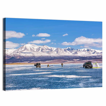 Lake Hovsgol Winter Ice Fishing Wall Art