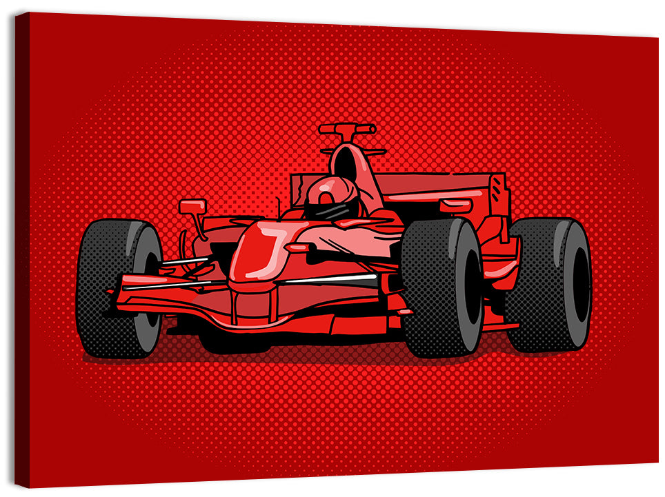 Formula One Race Car Illustration Wall Art