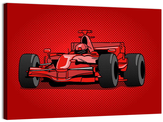Formula One Race Car Illustration Wall Art