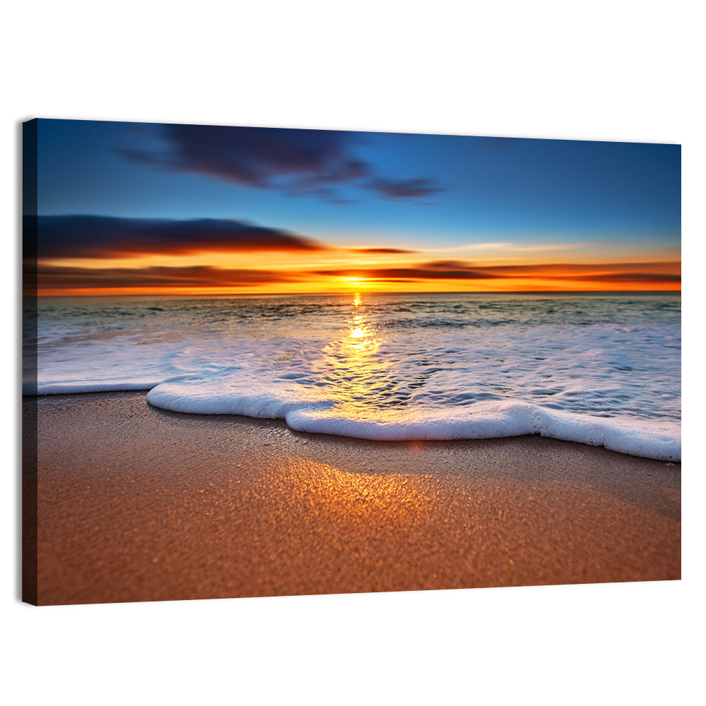 Sun Flare Beach Sunrise Wall Art, canvas print, landscape