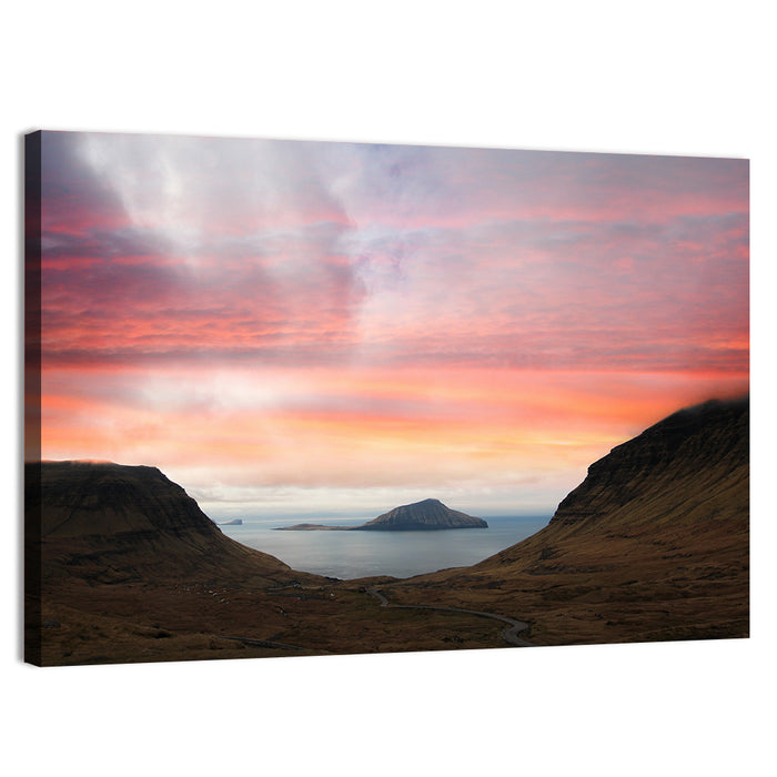 Klakkur Dusk Over Kalsoy Wall Art as a canvas print