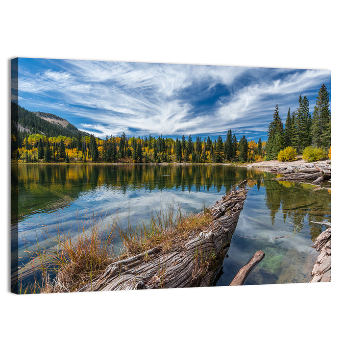 Autumn Lake Colorado Wall Art as a canvas print