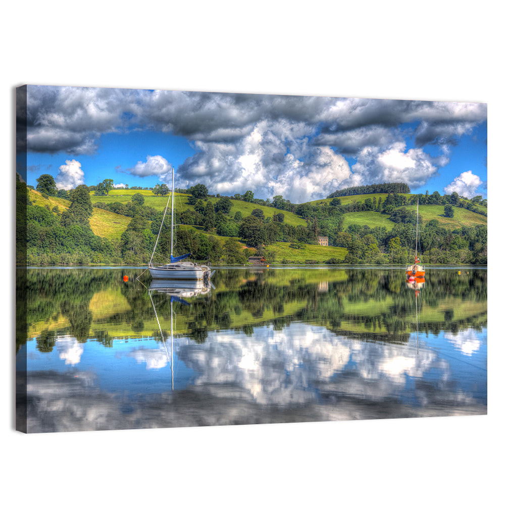 Sailboats on Ullswater Wall Art, canvas print, landscape