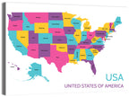 Detailed United States Map Wall Art
