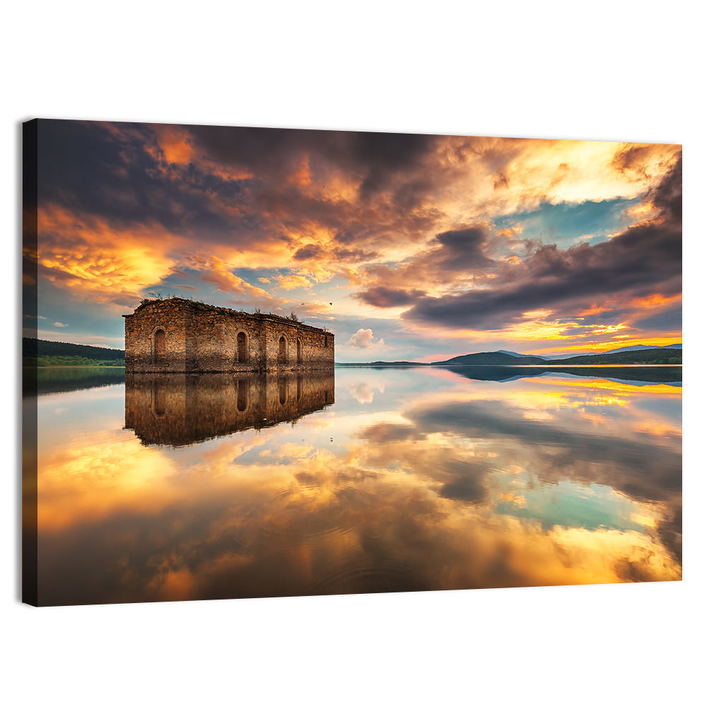 Sunken Church at Zhrebchevo Dam Wall Art