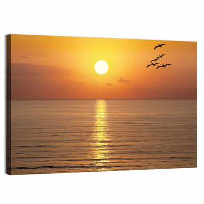 Golden Hour Ocean Sunset Wall Art