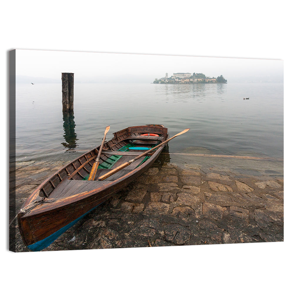 Rowboat on Lake Orta Wall Art