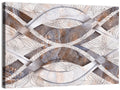 Waving Stone with Line Flowers Wall Art