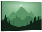 Geometric Mountain Sunset Illustration Wall Art