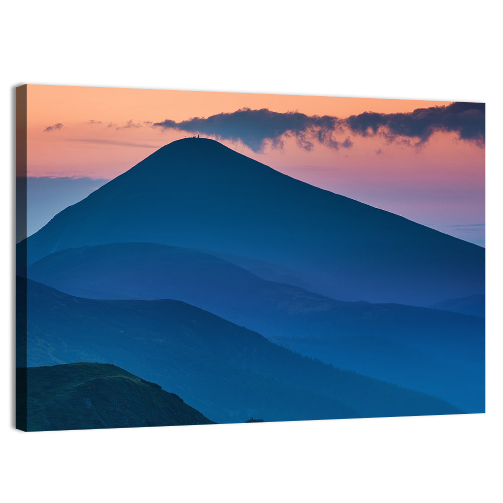 Twilight Mountain Range Wall Art, canvas print, landscape