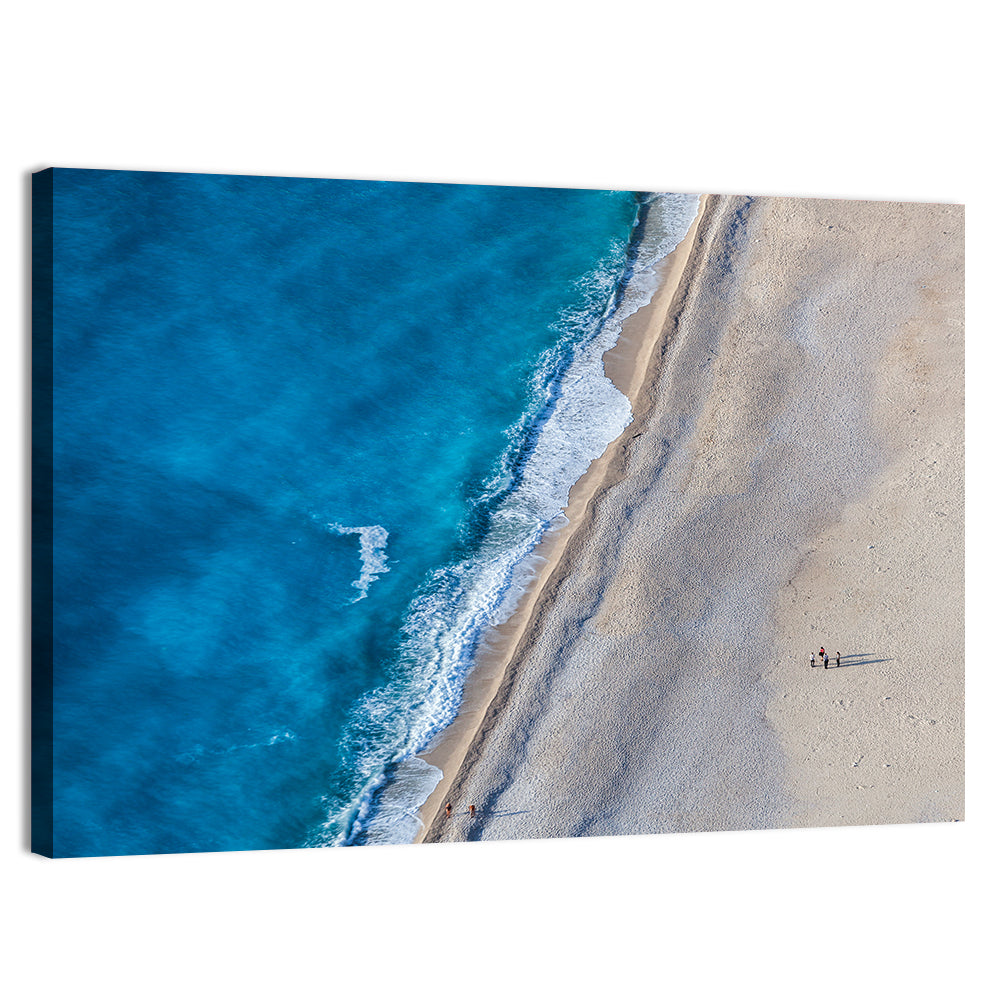 Myrtos Beach Aerial View Wall Art, canvas print, landscape