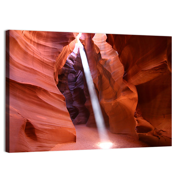 Antelope Canyon Light Beam Wall Art as a canvas print