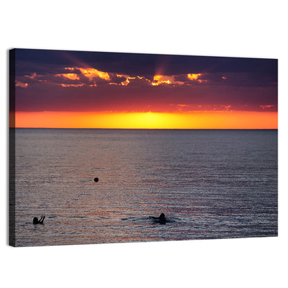Balkhash Sunset Silhouettes Wall Art