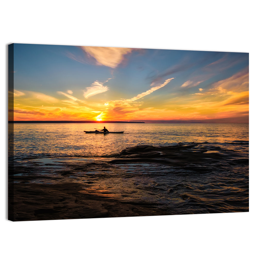 Lake Superior Sunset Wall Art, canvas print, landscape