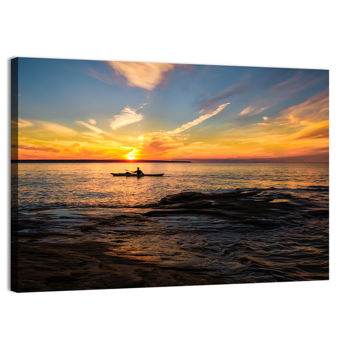 Lake Superior Sunset Wall Art as a canvas print