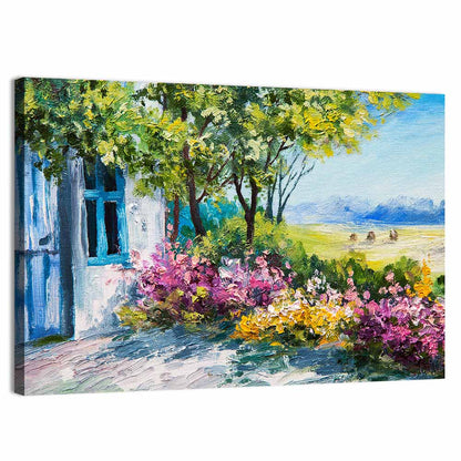 Cottage Garden Summer Landscape Wall Art