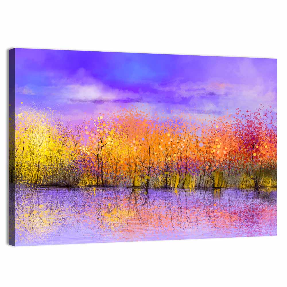 Autumn Twilight Reflection Wall Art