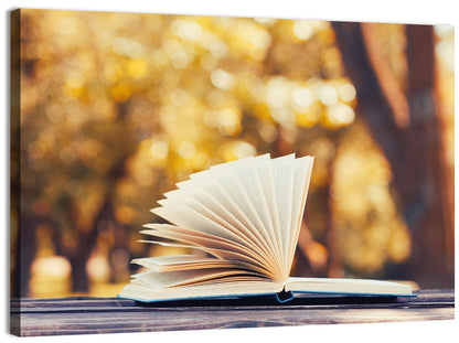 Open Book in Golden Autumn Light Wall Art