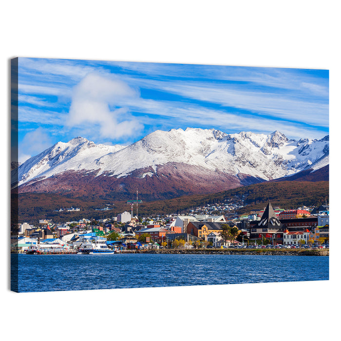 Ushuaia Harbor View Wall Art as a canvas print