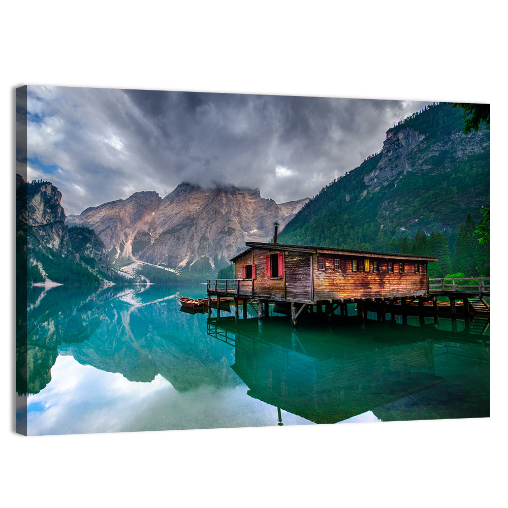 Boathouse at Lago Di Braies Wall Art