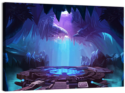Alien Cave with Glowing Portal Wall Art