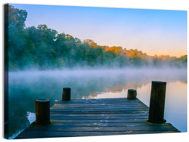 Misty Dock, Mt Saint Francis Wall Art