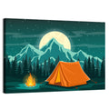 Moonlit Campfire Landscape Wall Art