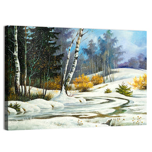 Snowy Winter Landscape Wall Art