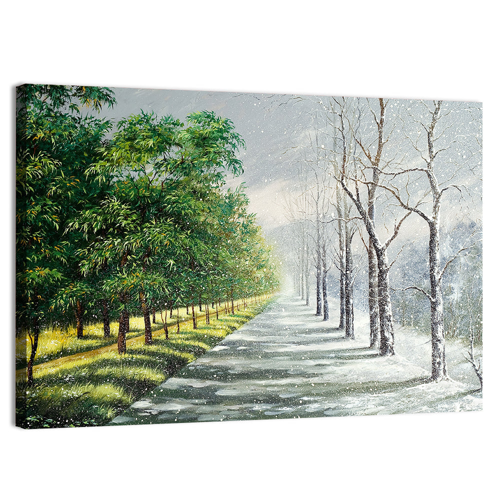 Summer to Winter Forest Path Wall Art
