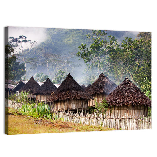 Papua Mountain Village Wall Art