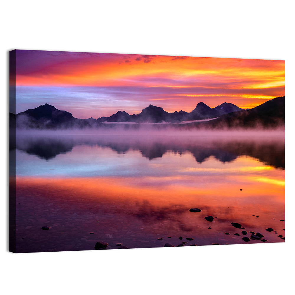 Lake Mcdonald Misty Sunset Wall Art