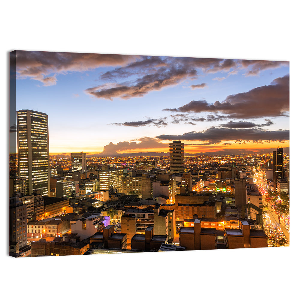 Bogota Twilight Cityscape Wall Art