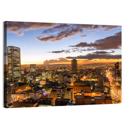 Bogota Twilight Cityscape Wall Art