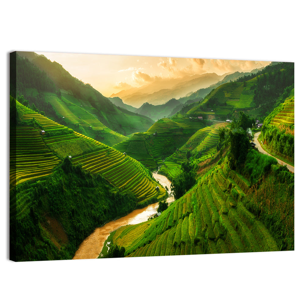 Mu Cang Chai Rice Terraces Wall Art, canvas print, landscape