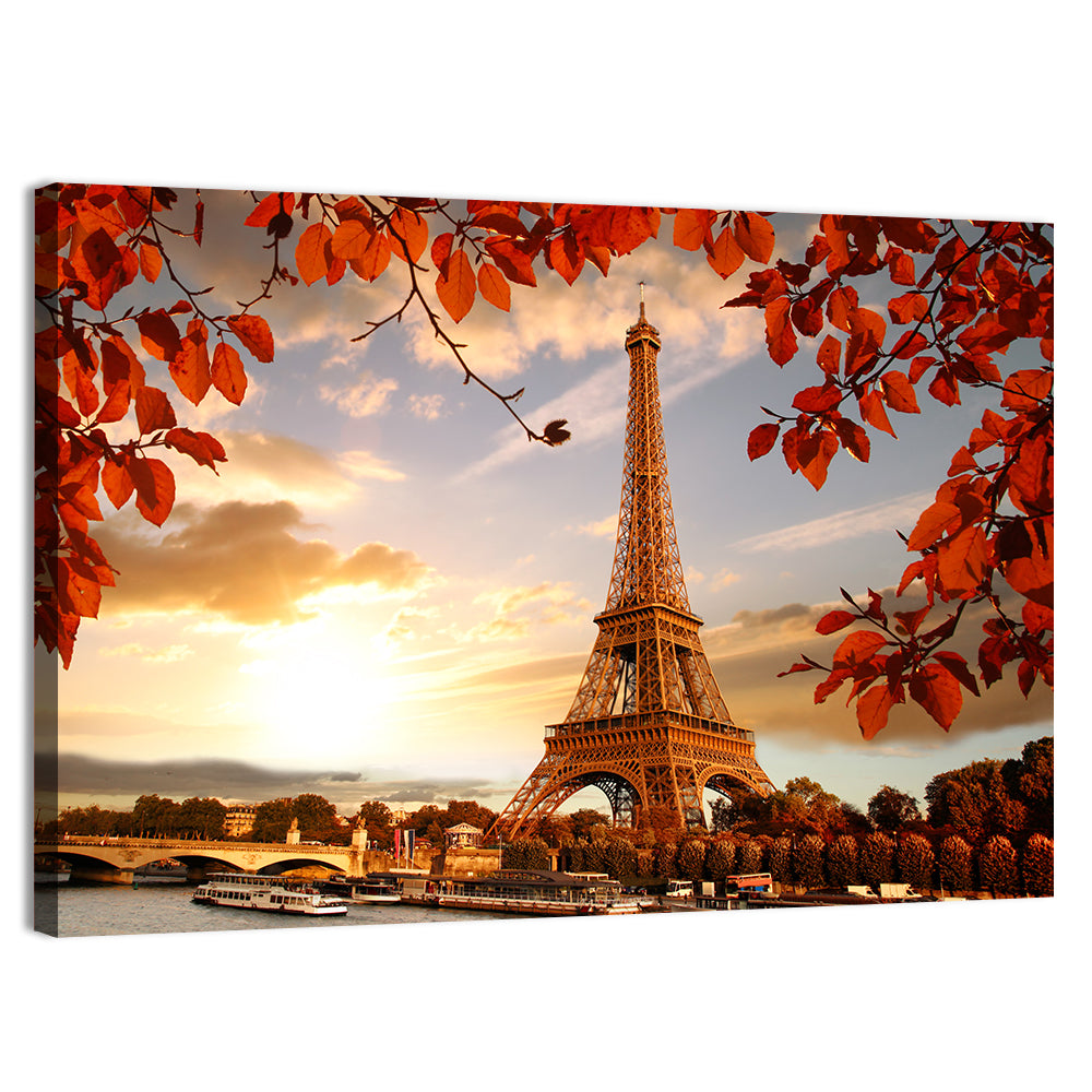 Eiffel Tower at Golden Hour Wall Art, canvas print, landscape