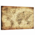 Antique Nautical World Map Wall Art