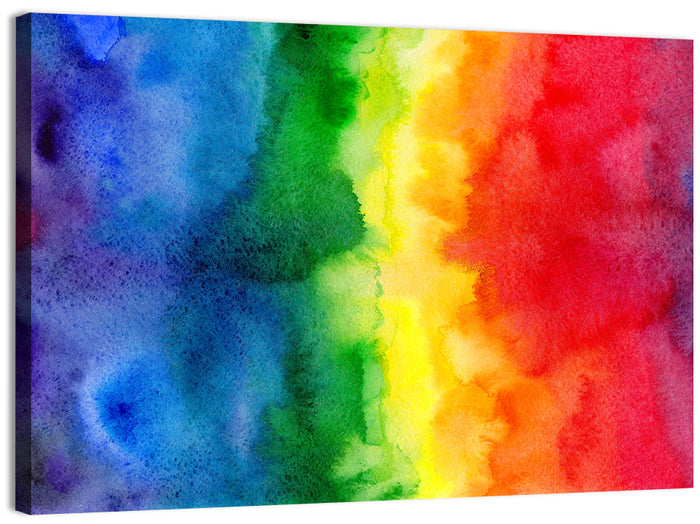 Watercolor Rainbow Gradient Wall Art as a canvas print