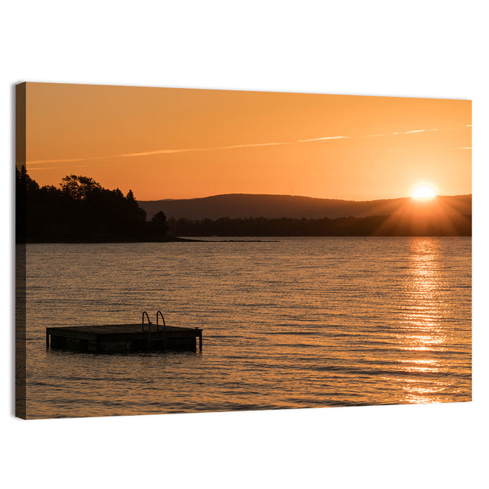 Lake Champlain Sunset Wall Art as a canvas print