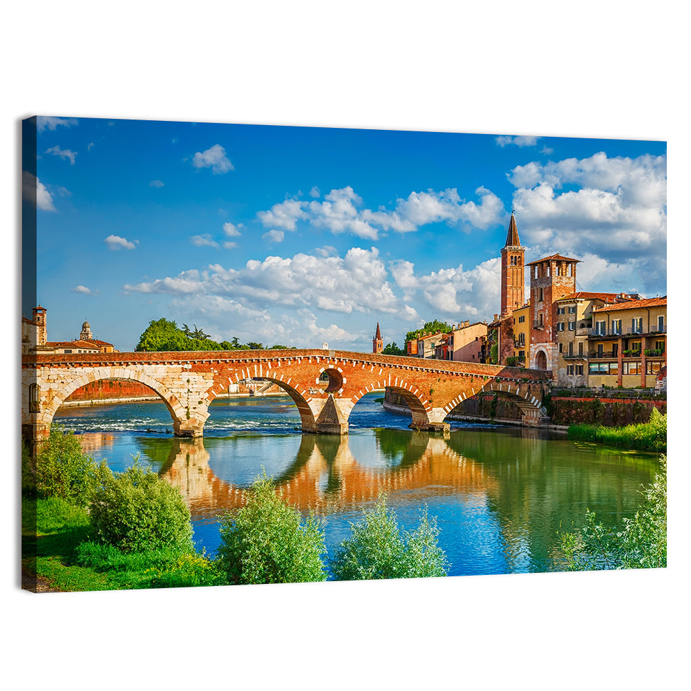 Ponte Pietra, Verona Wall Art, canvas print, landscape